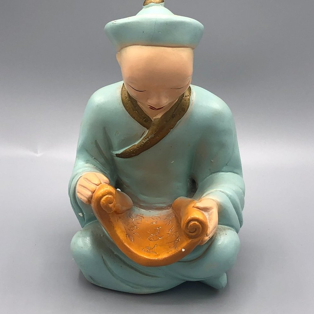 Vintage Asian Statue Prayer Ceramic